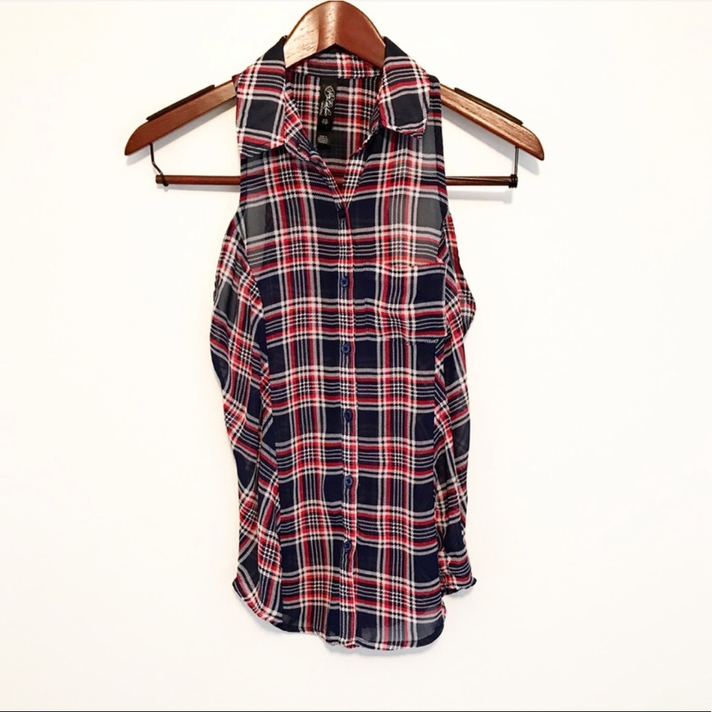 LAST CALL Pretty Little Liars Aero Plaid Tank